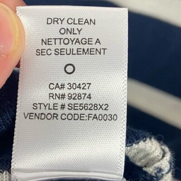 Splendid Cashmere Blend Blue White Striped Pullover Sweater Size Small‎ SE5628X2 - Picture 8 of 11